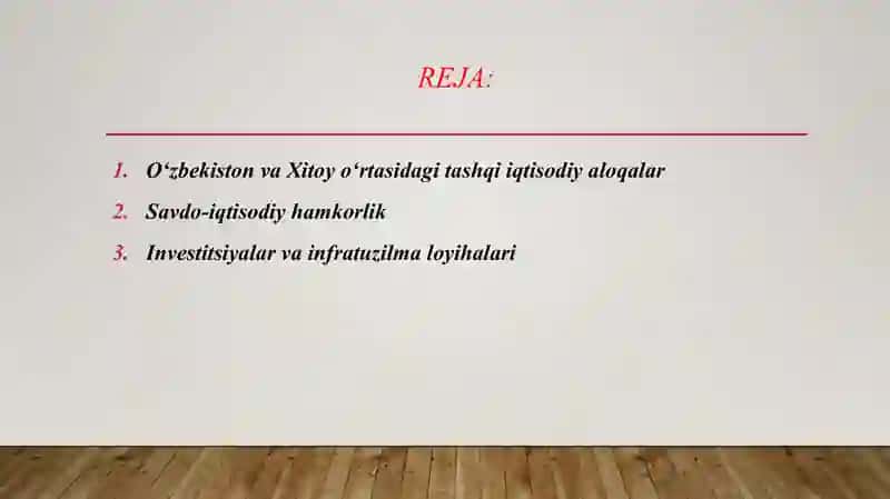 O'zbekiston Respublikasi tashqi iqtisodiy aloqalarda Xitoyning oʻrni 2