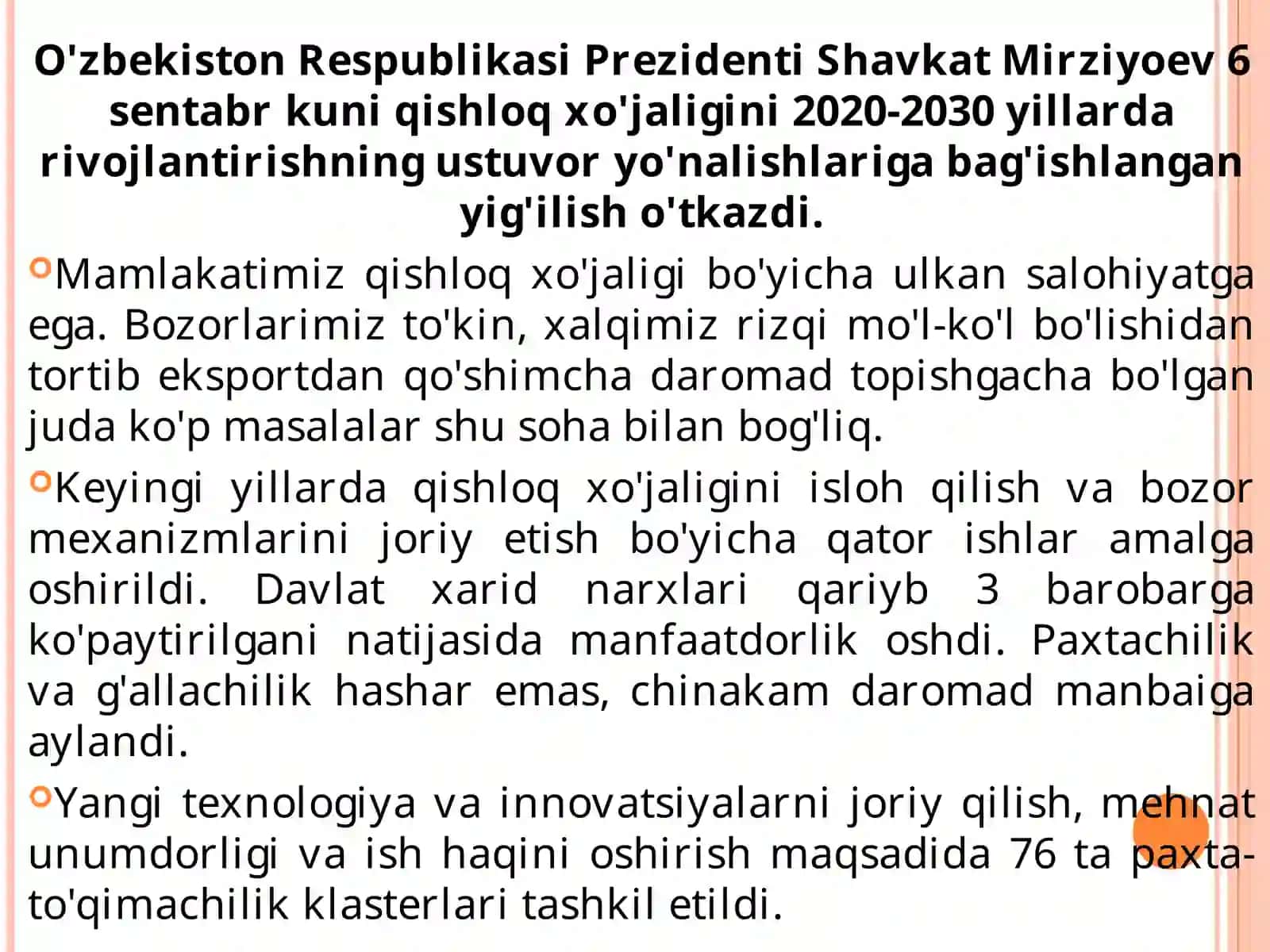 Qishloq xo'jaligi va oziq-ovqat xavfsizligi 2
