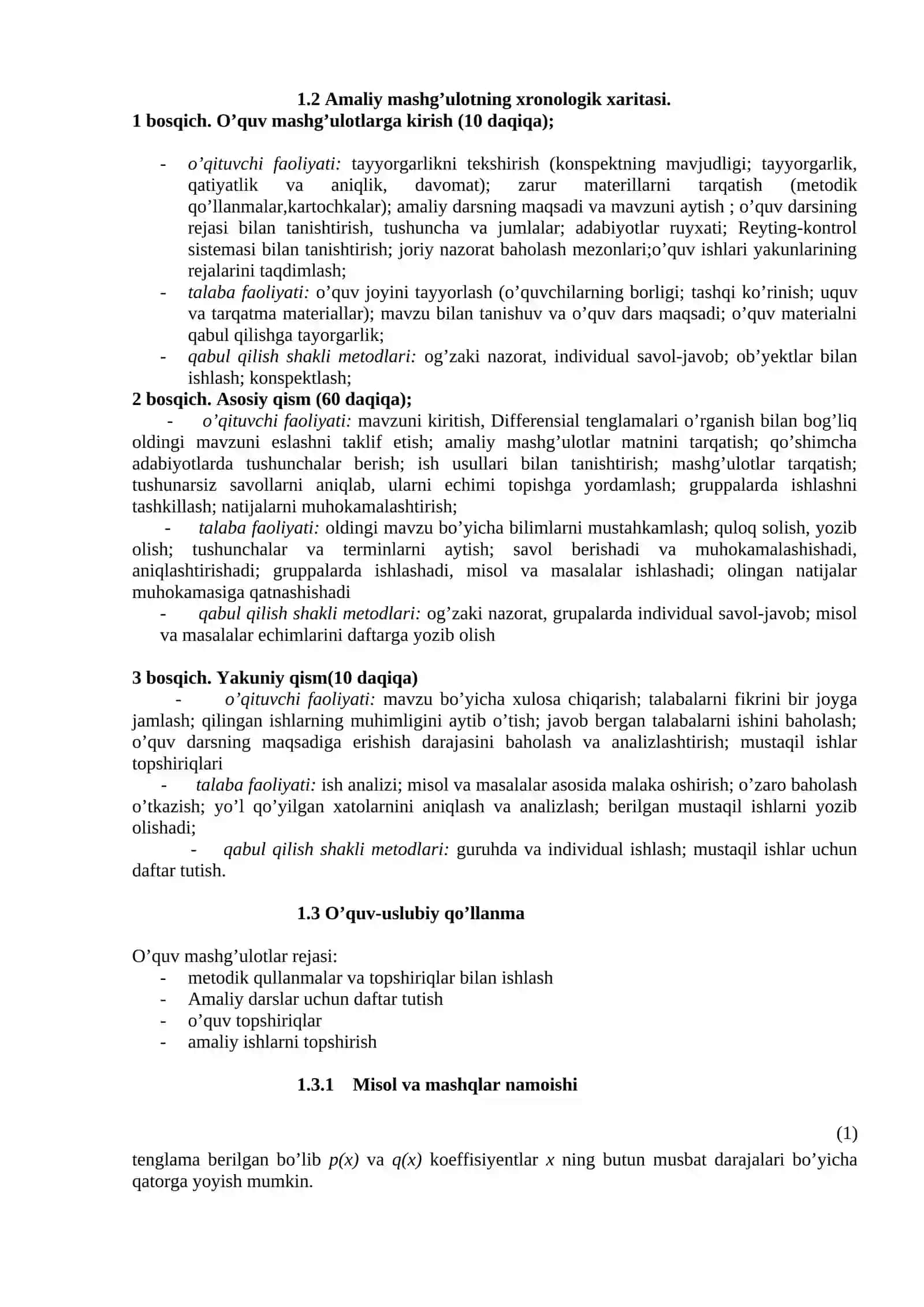 Differensial tenglamalarni darajali qatorlar yordamida yechimini topish 2