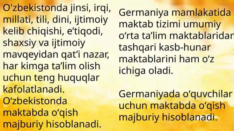 O'zbekiston va Germaniya ta'lim tizimlari 2