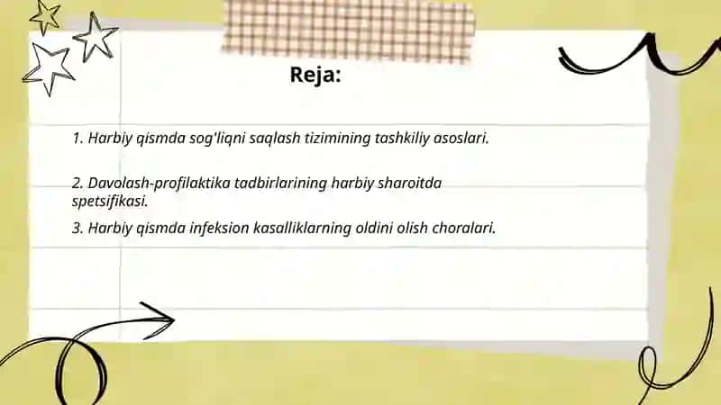 Harbiy qismda davolash - profilaktika tadbirlarini qiyosiy xilma-xilligi 2