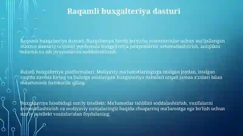 Buxgalteriya Hisobi Uchun Dasturlar To'plami 2