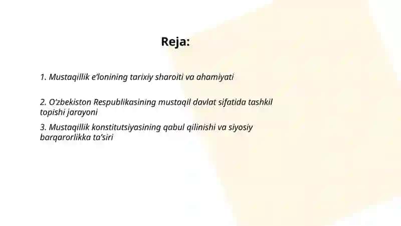 Mustaqil Oʻzbekiston Respiblikasi Tashkil Topishining Tarixiy Axamiyati 2