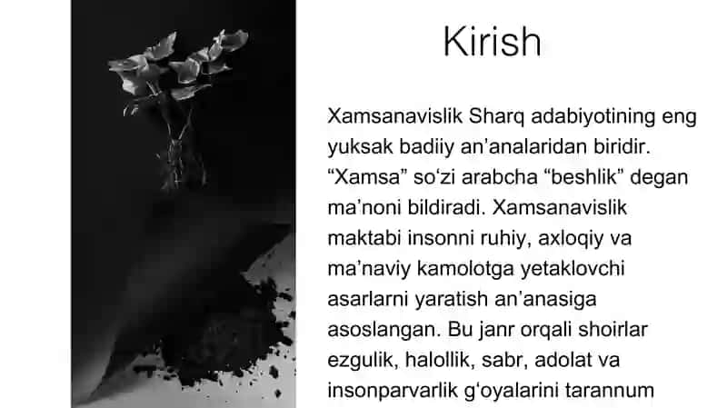 XAMSANAVISLIK taqdimot (slayd) 2
