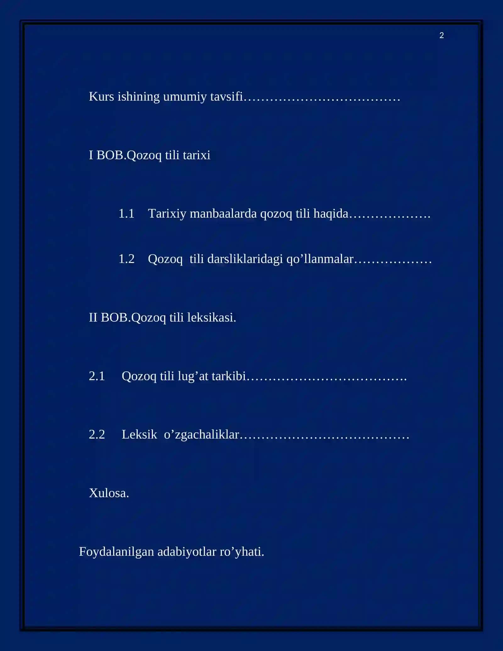Qozoq tili leksikasi 2