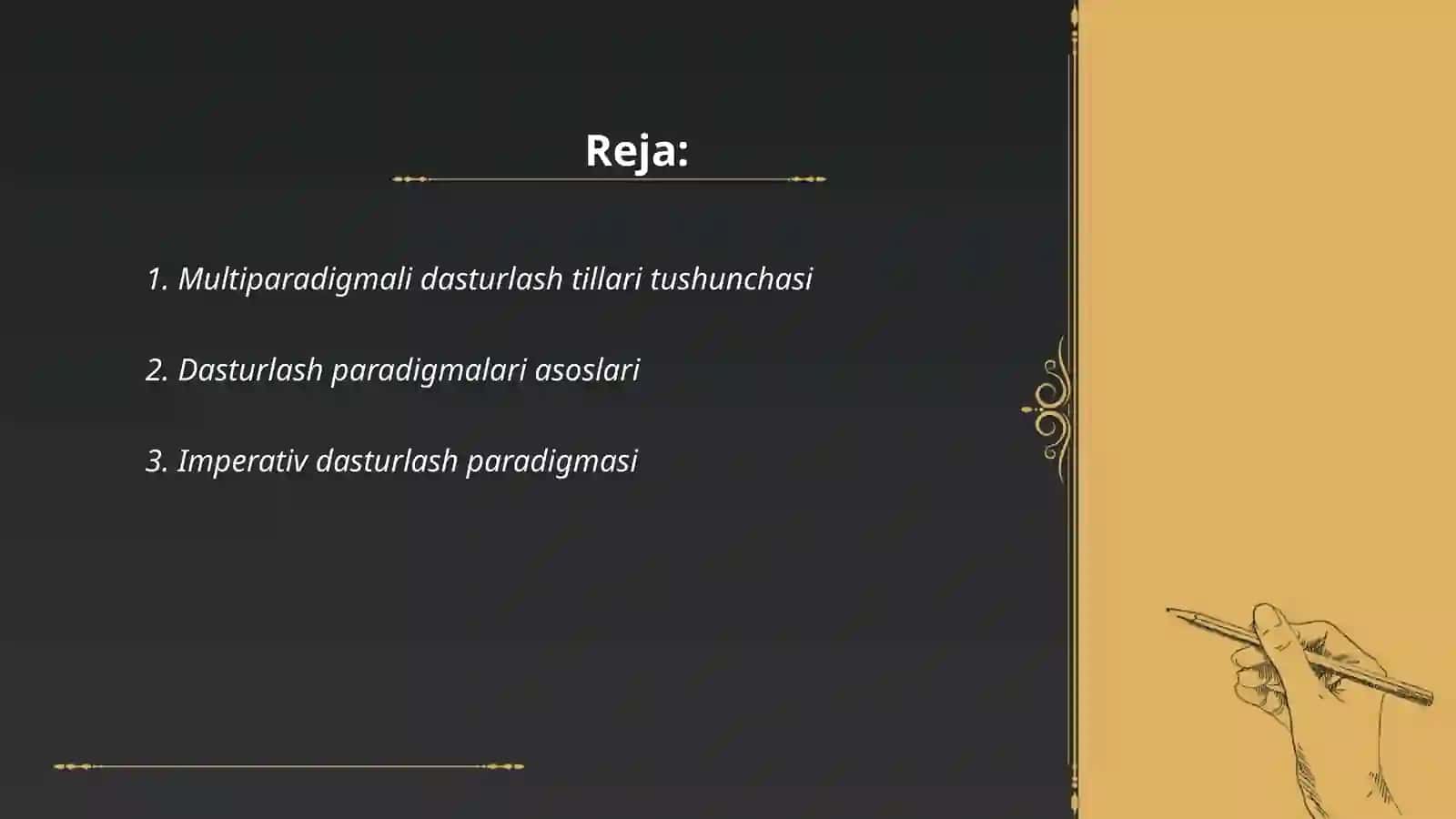 Multiparadigmali dasturlash tillari 2