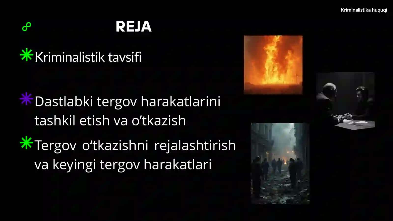O’T QO’YISH VA YONG’IN QOIDALARINI BUZISH  JINOYATLARINI  TERGOV QILISH 2