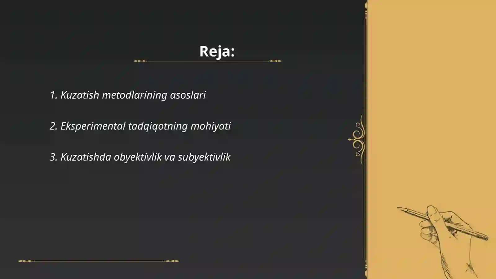 Psixalogiya tadqiqot mtodlari. Kuzatish eksprement 2