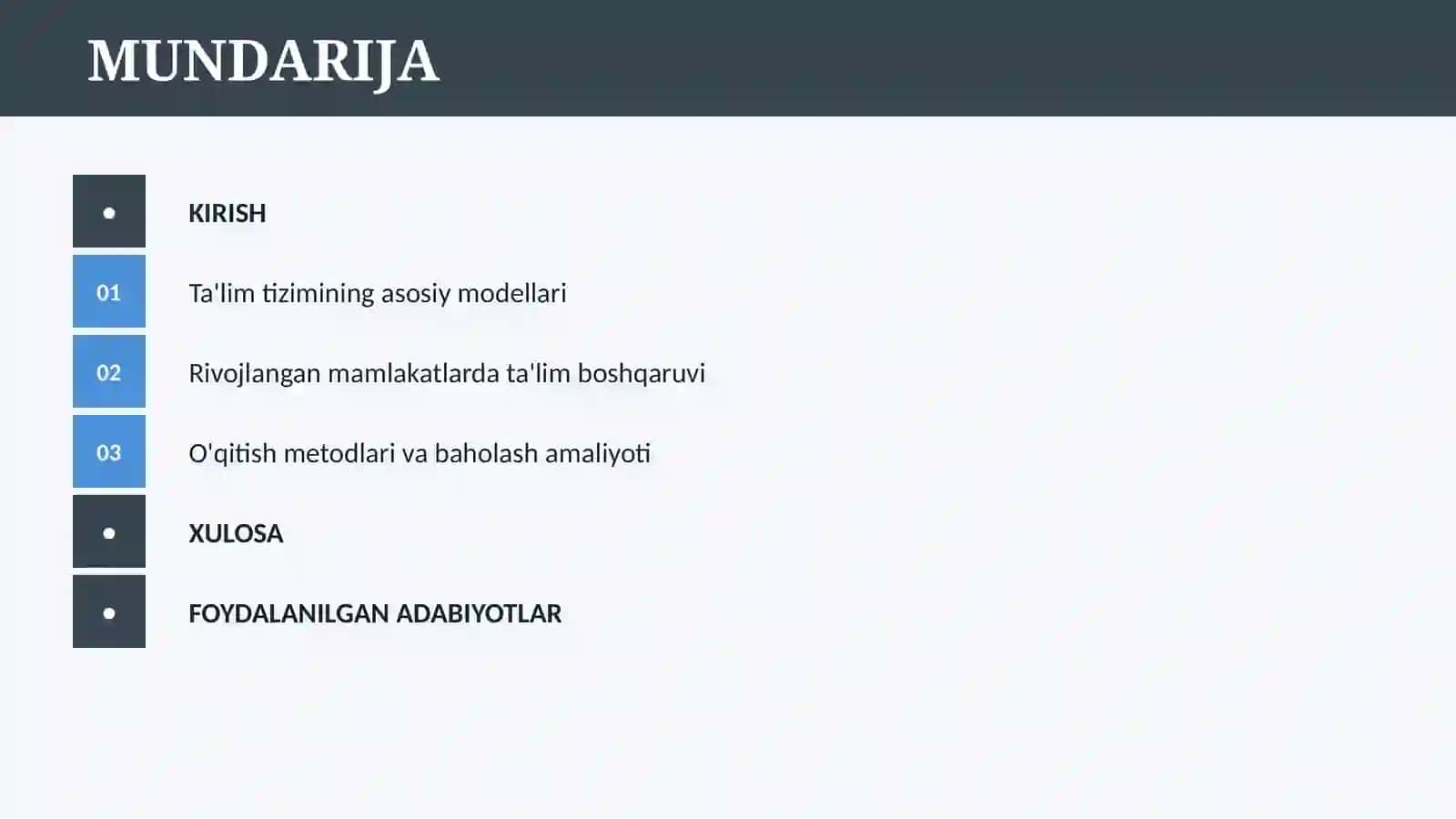RIVOJLANGAN XORIJIY MAMLAKATLARDA TA’LIM TIZIMI 2