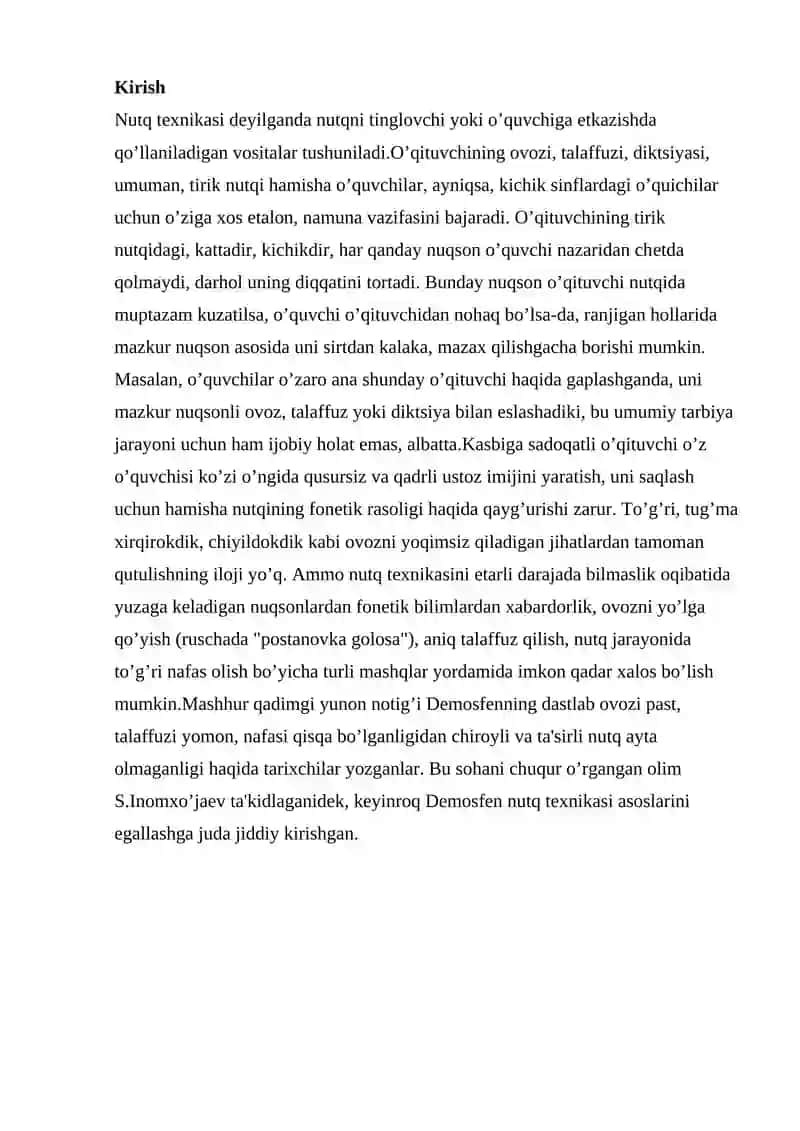 PEDAGOGIK TEXNIKA. NUTQ TEXNIKASI VA MADANIYATI 2