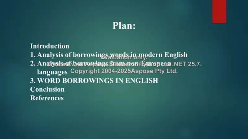 Analysis of borrowings from non-European languages in modern English 2