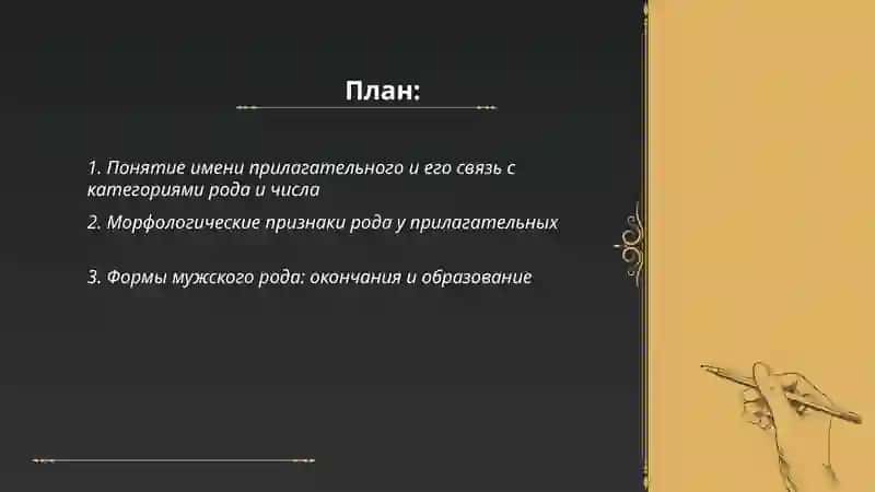 Имя прилагательное. Категории рода и числа 2