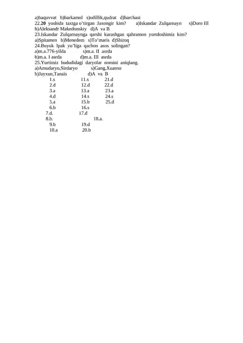 5-SINF.TARIXDAN TEST 2