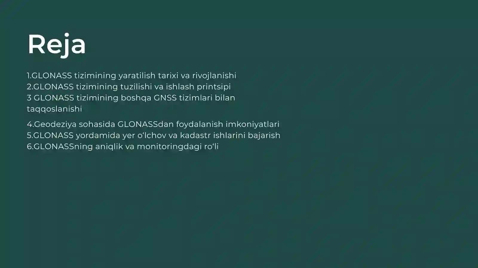 Glonnassning geodezik imkoniyatlari 2