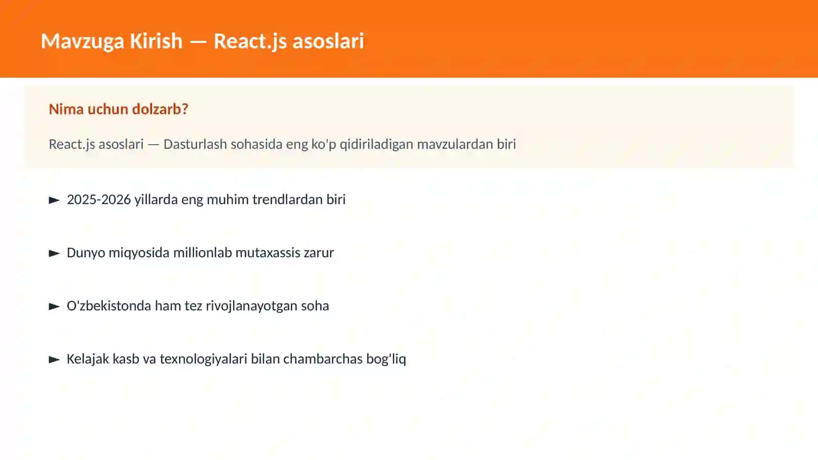 React.js asoslari 2