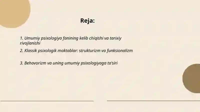 Umumiy psixologiya fanining rivojlanishi 2