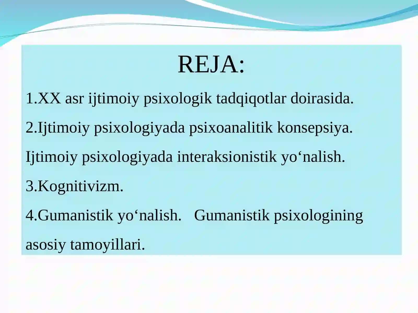 Ijtimoiy psixologiyaning asosiy zamonaviy yo‘nalishlari. Ijtimoiy psixologiyada shaxs muammosi 2