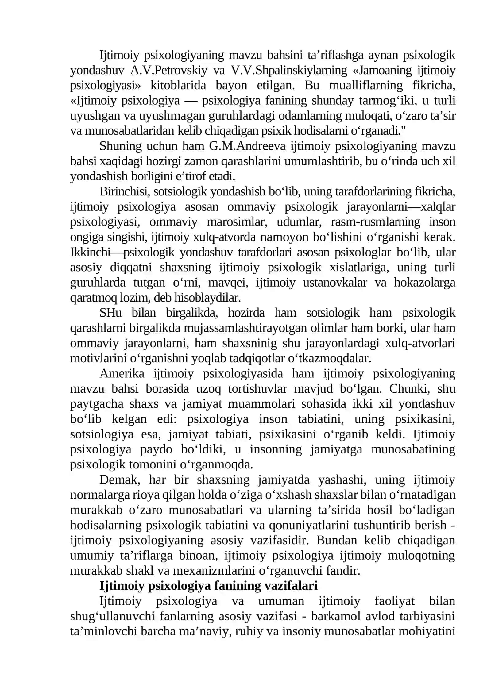 Psixologik va sotsiologik adabiyotlarda sotsial psixologiya predmeti 2