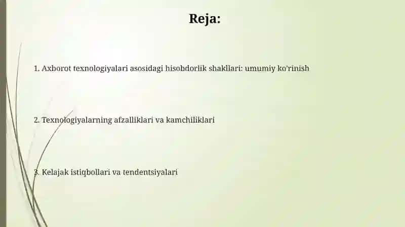 Informatsion texnologiyalarga asoslangan buxgalteriya hisobi shakllari 2