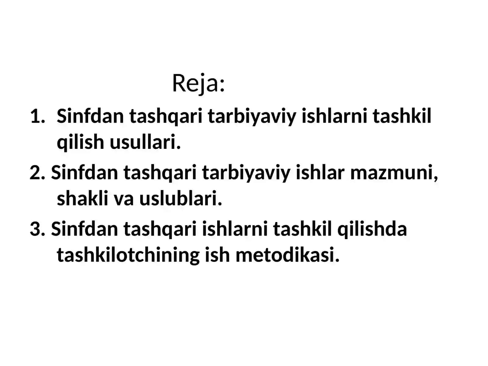 Sinfdan va maktabdan tashqari tarbiyaviy ishlarni rejalashtirish 2