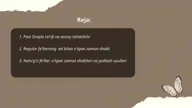 Past Simple Tense 2