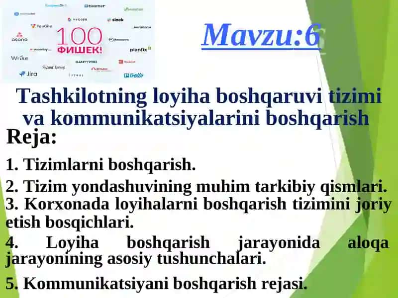 LOYIHA BOSHQARUVI 2