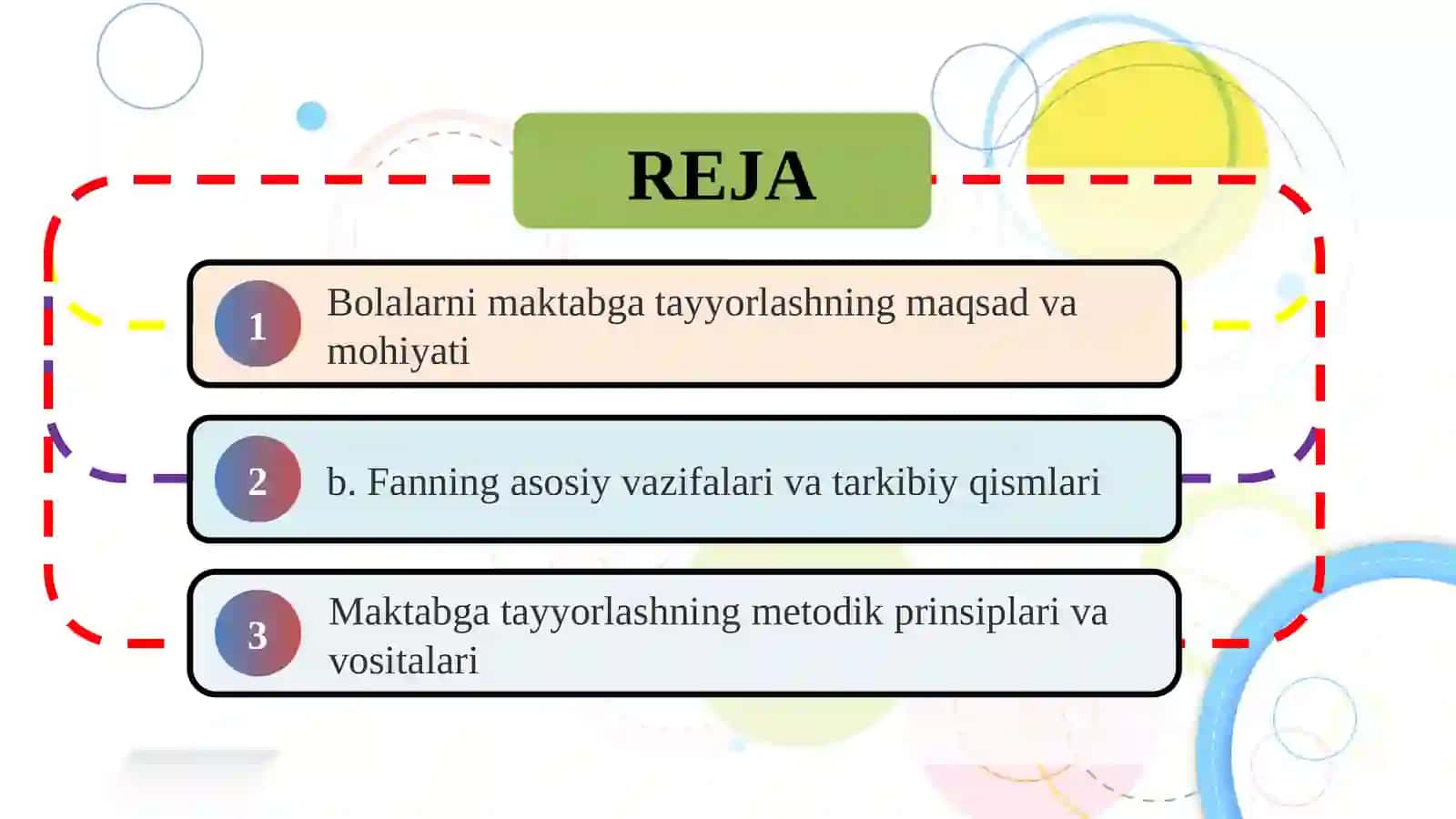 Bolalarni maktabga tayyorlash fanining maqsad va vazifalari 2