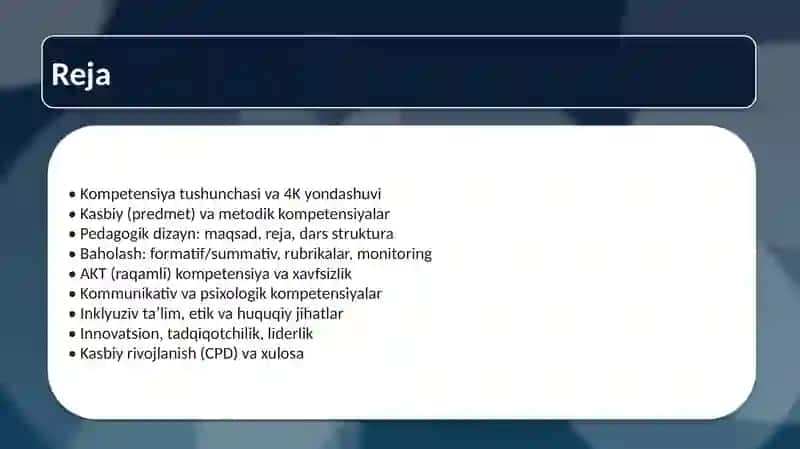 Zamonaviy o'qituvchi kompetensiyalari 2