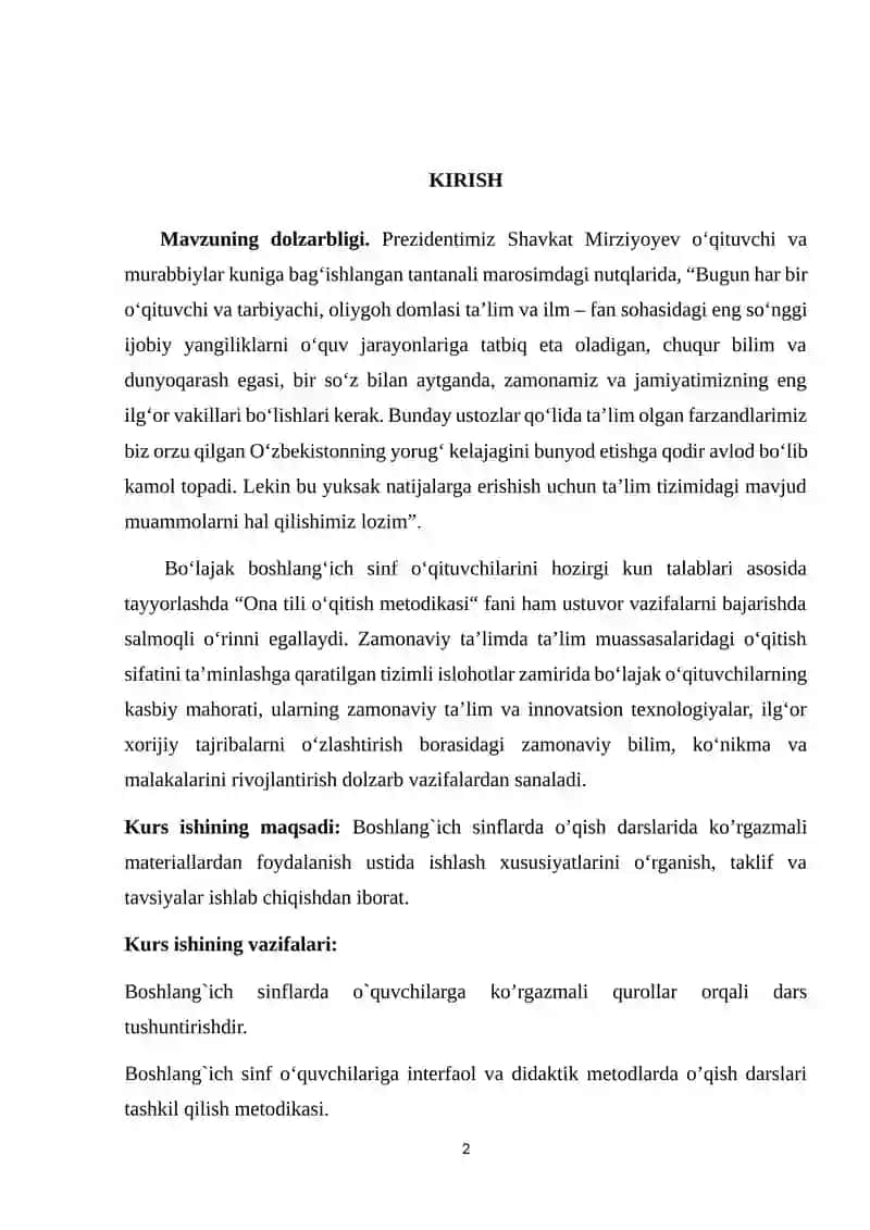 O’QISH DARSLARIDA KO’RGAZMALI VOSITALARDAN FOYDALANISH 2