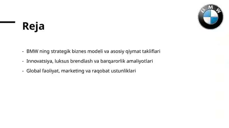BMW kampaniyasining biznes modeli IQT- 23-2 2