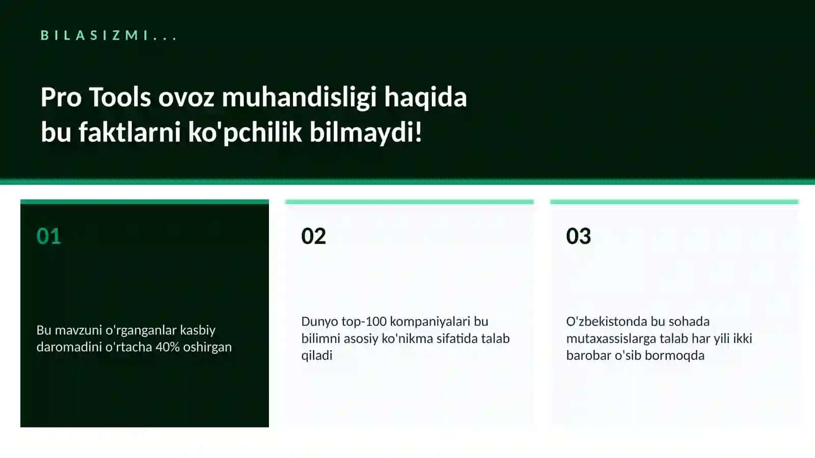 Pro Tools ovoz muhandisligi 2