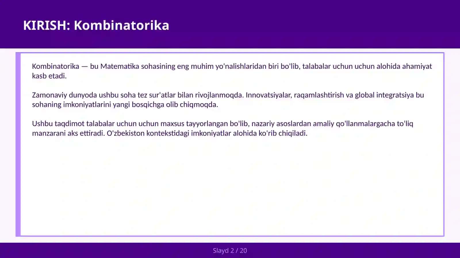KOMBINATORIKA 2