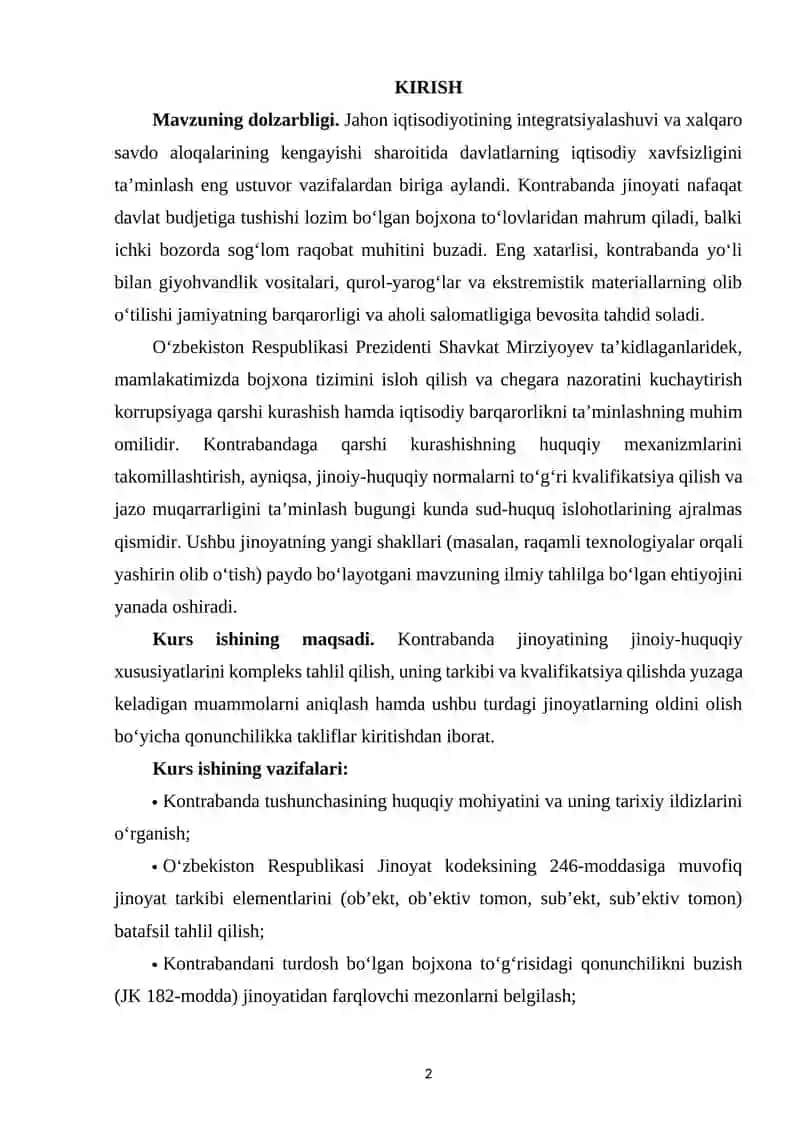 KONTRABANDANING JINOIY-HUQUQIY XUSUSIYATLARI 2