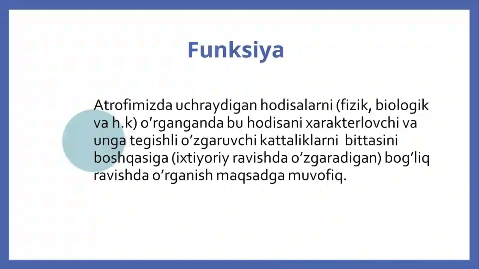 FUNKSIYANING BERILISH USULLARI VA GRAFIGI 2