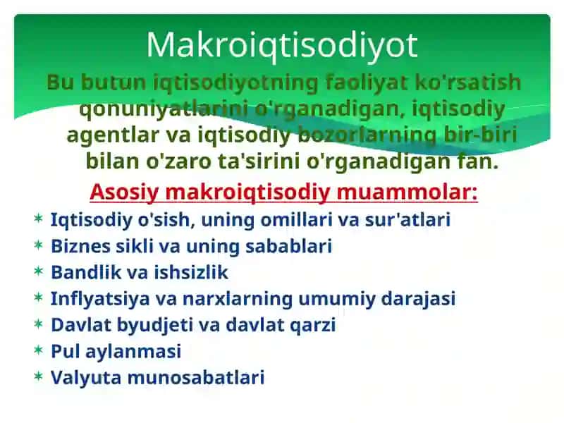Makroiqtisodiyotning asosiy kategoriyalari 2