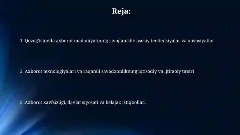 Axborot madaniyatining o'rni Qozog'iston misolida 2
