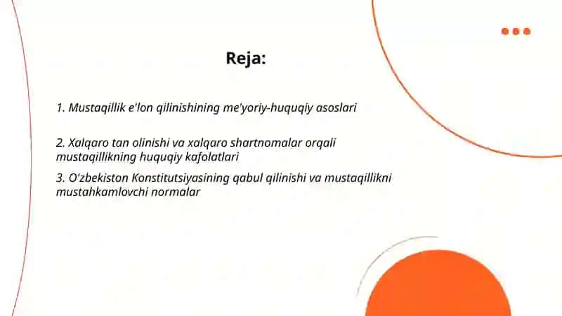 Mustaqillik me’yoriy- huquqiy asoslarining yaratilishi 2