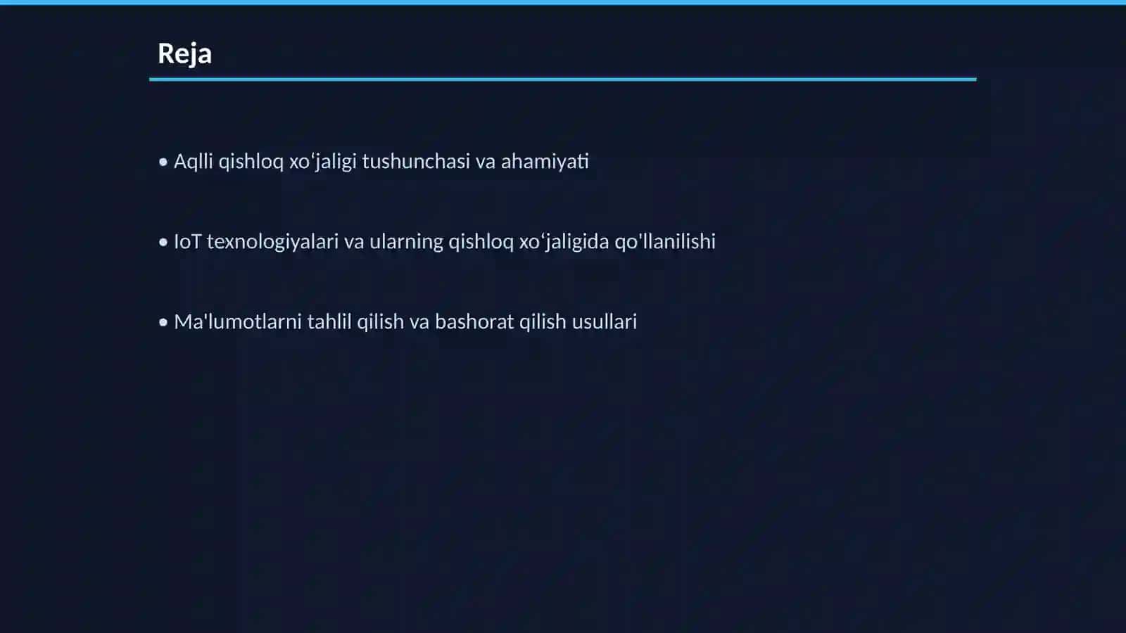 Aqlli qishloq xoʻjaligi texnikalari 2