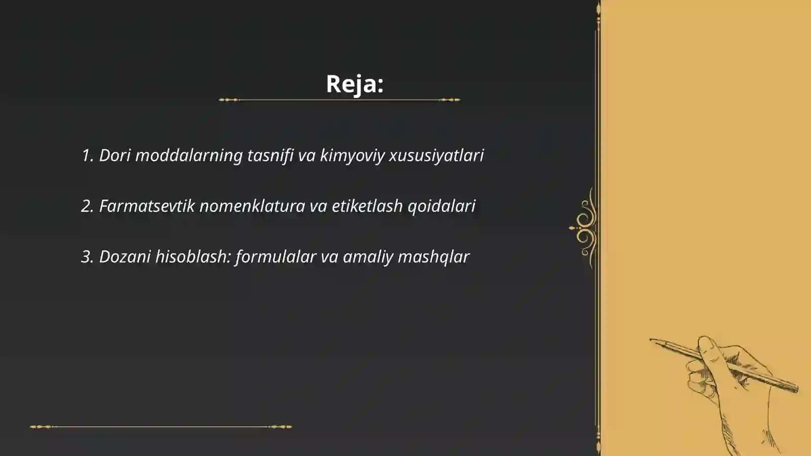 Dori moddalari bilan ishlashni o'rganish 2