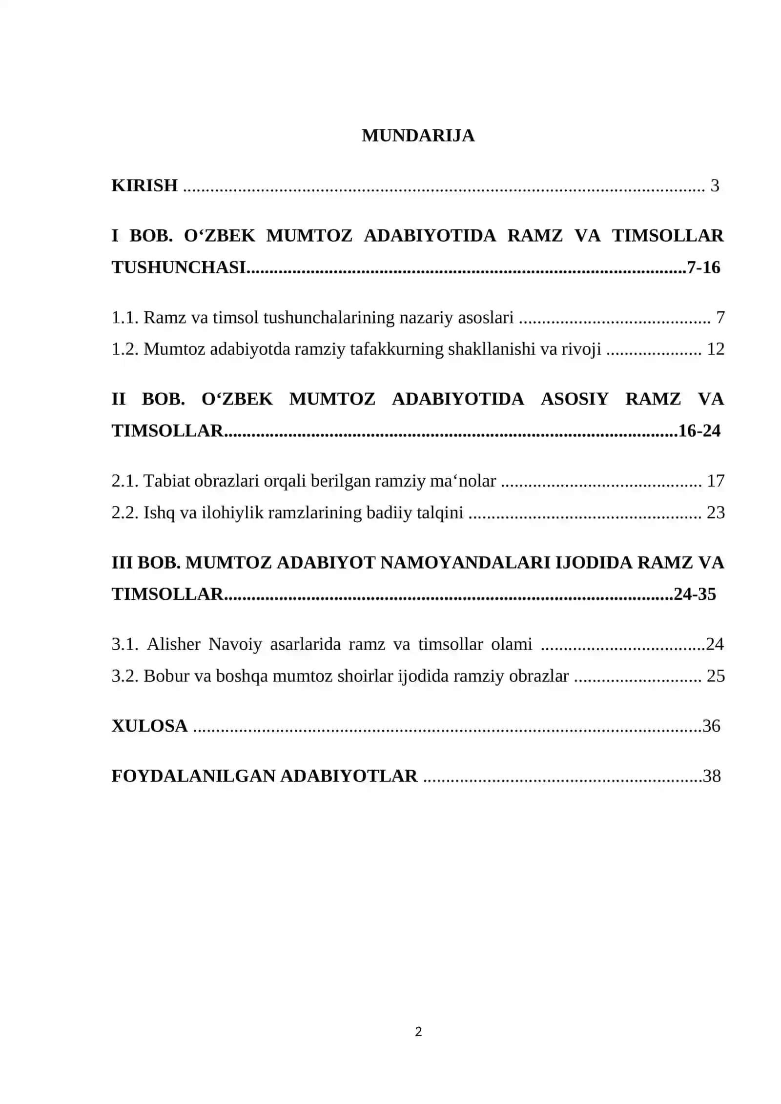 Oʻzbek mumtoz adabiyotining ramz va timsollar olami 2