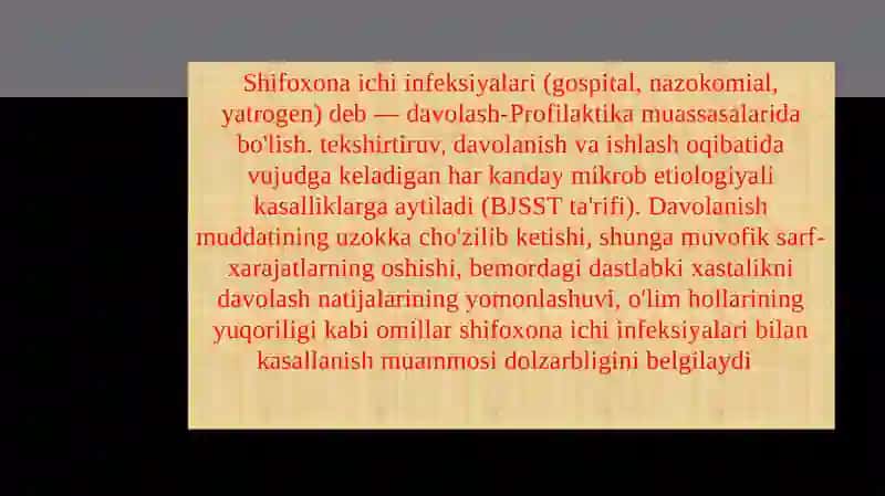 Kasalxona ichidagi tarqaluvchi yuqumlikasalliklar 2