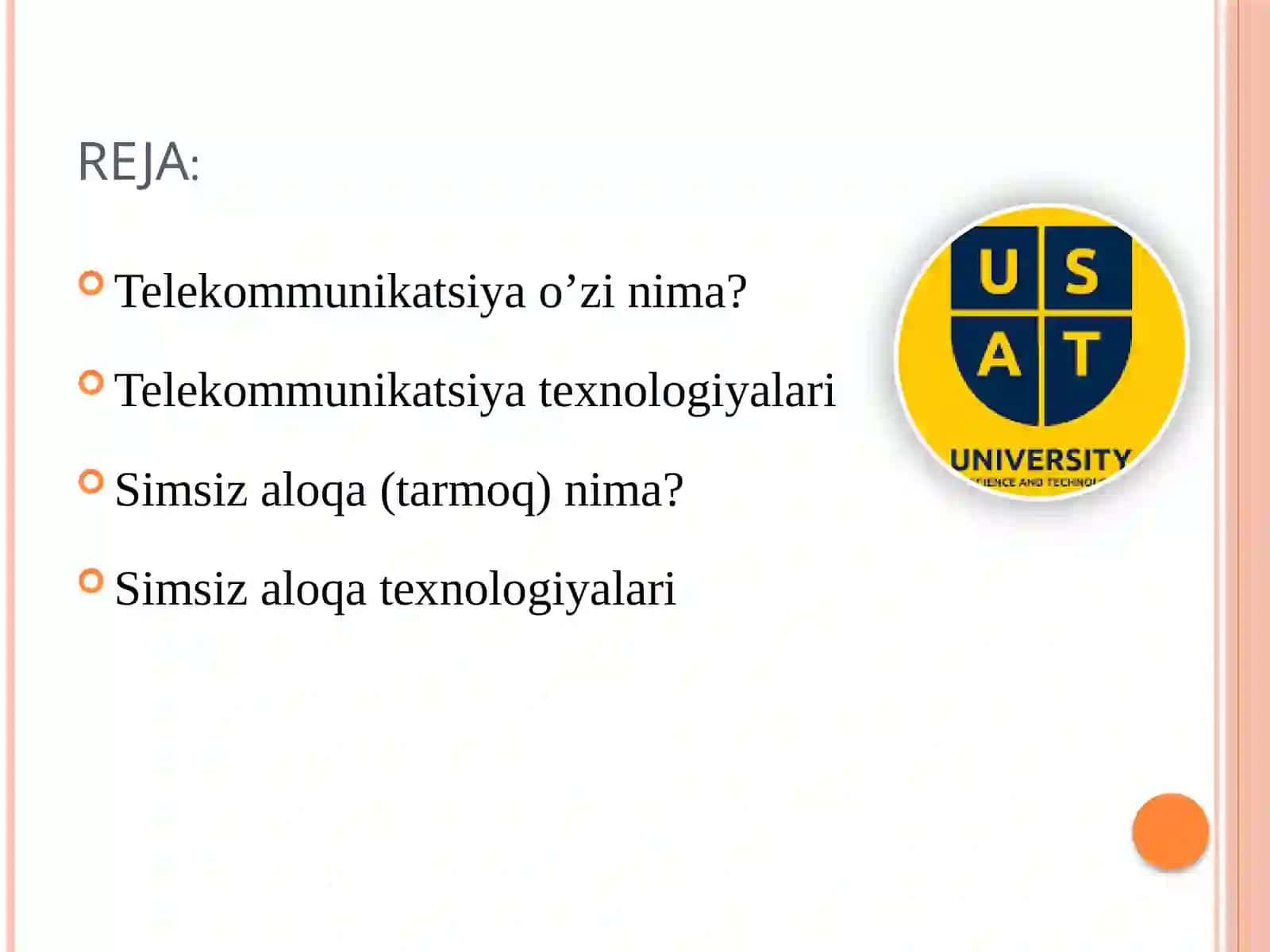 Telekommunikatsiya va simsiz aloqa texnologiyalari 2