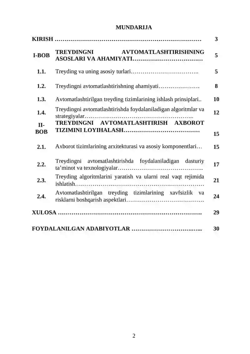 Treydingni avtomatlashtirish axborot tizimini yaratish 2