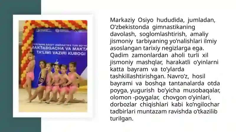 O'zbekiston gimnastikasining rivojlanishi tarixi 2