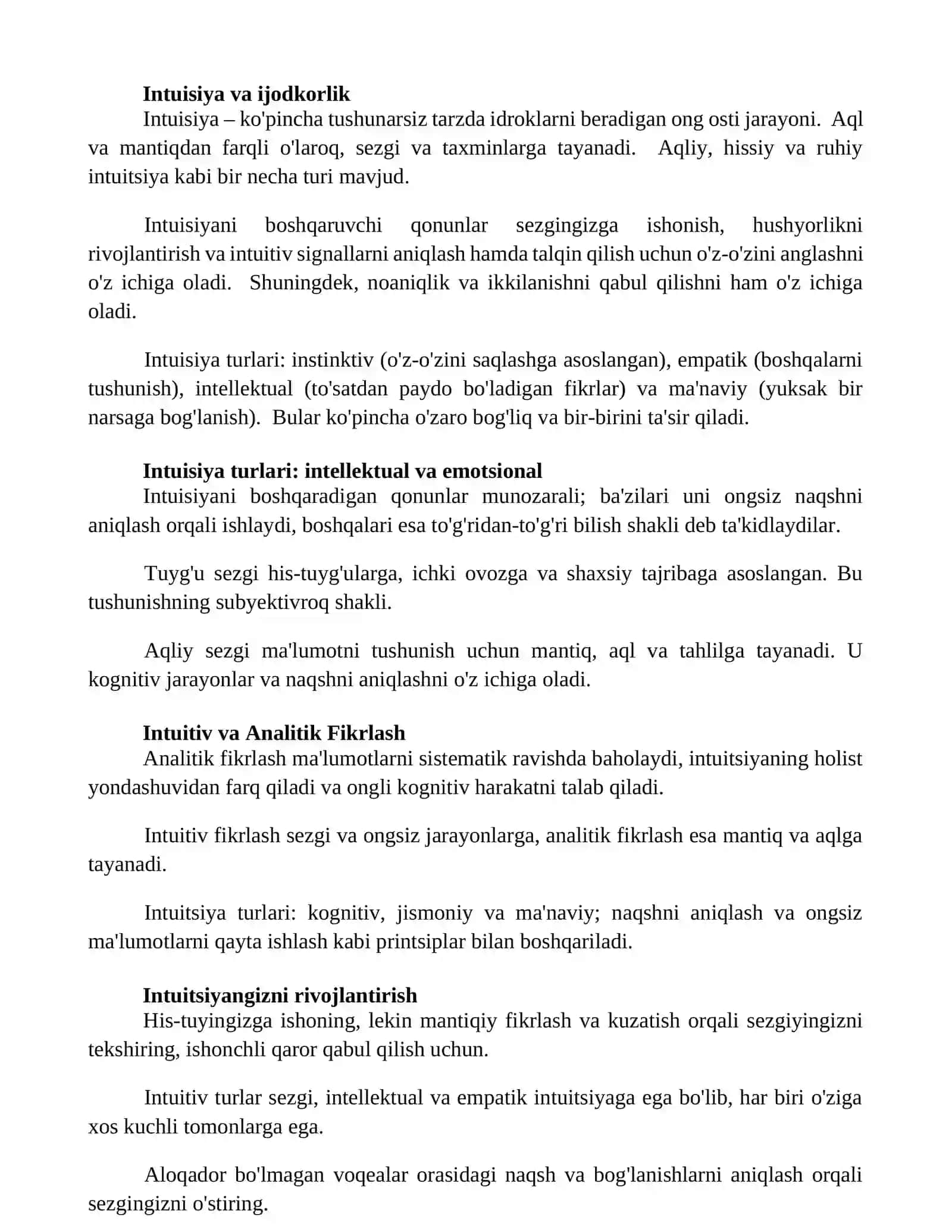 Sezgi turlari va uning qonuniyatlari 2