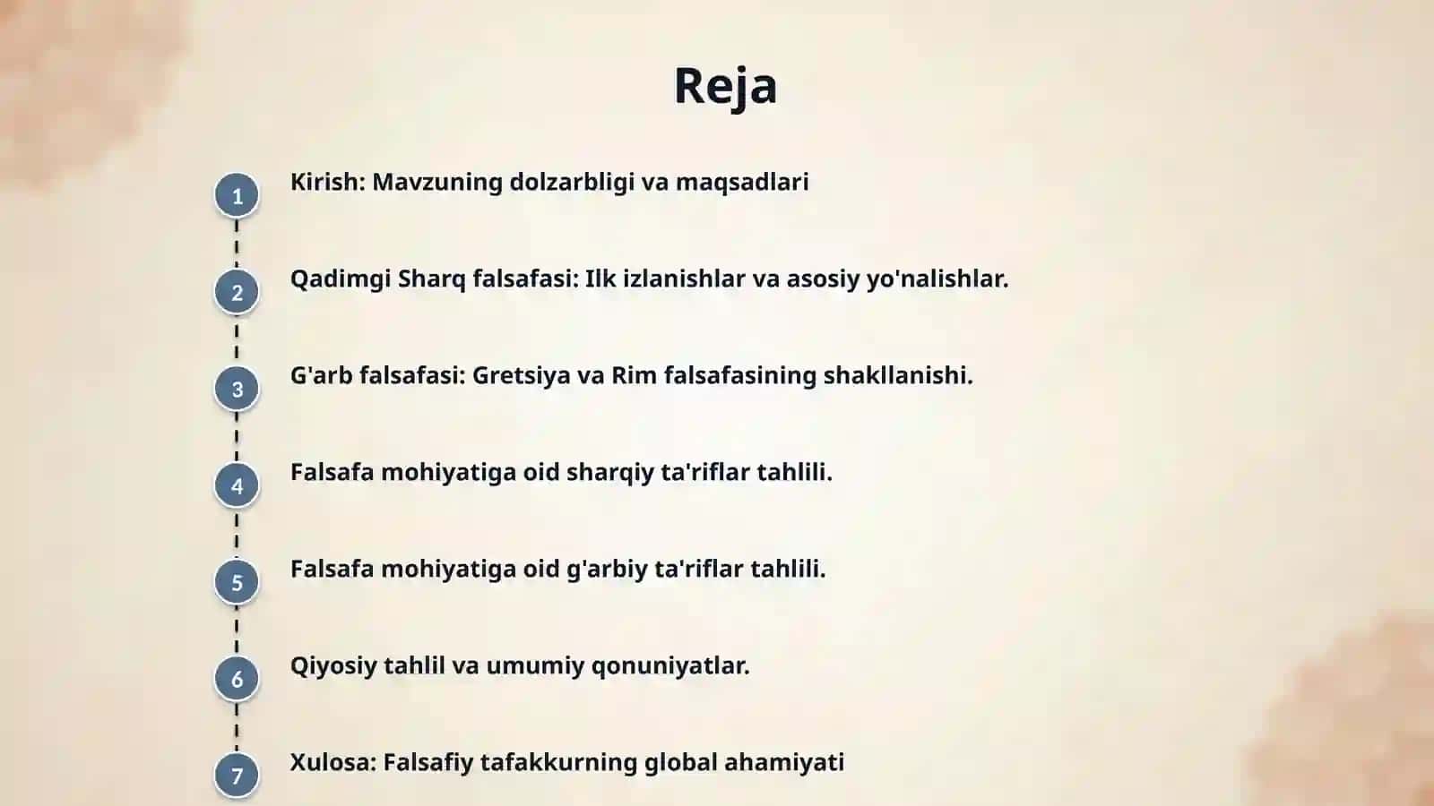 Falsafaning mohiyatiga oid Sharq va G'arb mutafakkirlari ta'riflarini tasniflash 2