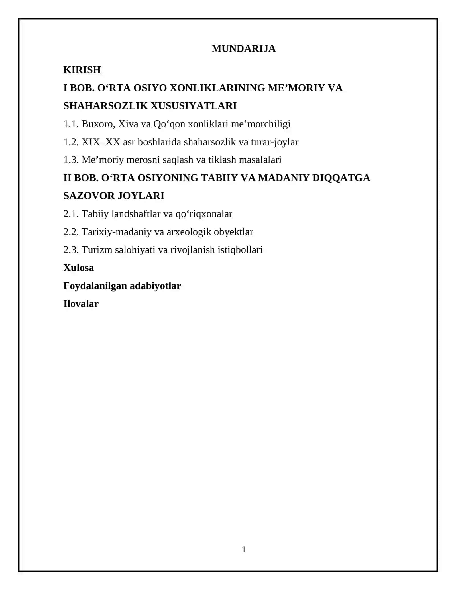 O’rta Osiyoning diqqatga sazovor joylari 2