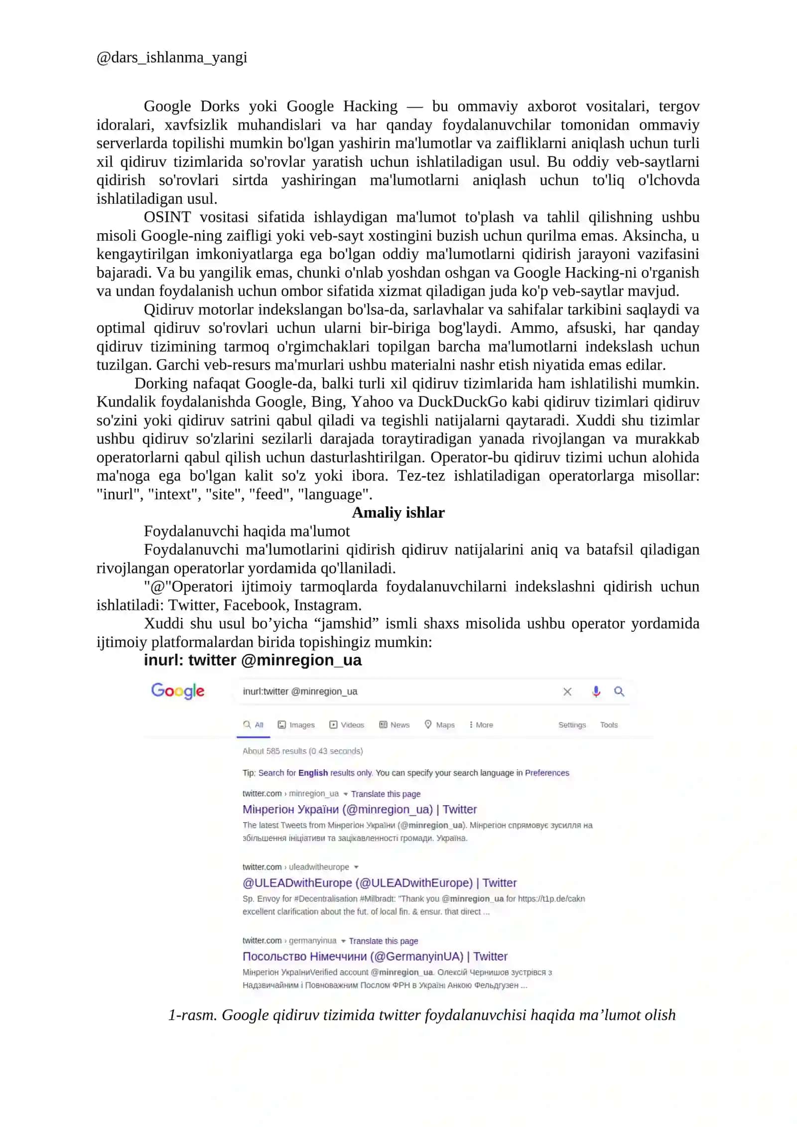 Ijtimoiy tarmoqlardan ma’lumotlarni to’plashni o’rganish 2