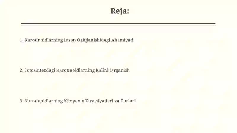 Karotinoidlar: fotosintez va inson ovqatlanishidagi roli 2