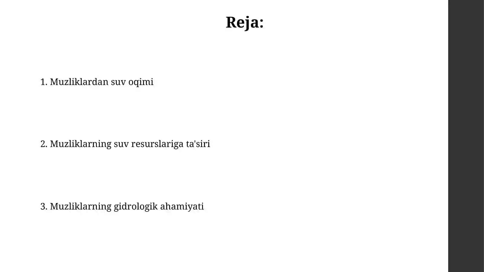 Pamir tog‘laridagi muzliklarning erishi natijasida hosil bo‘lgan suv oqimlarining o‘rtacha yillik miqdori 2